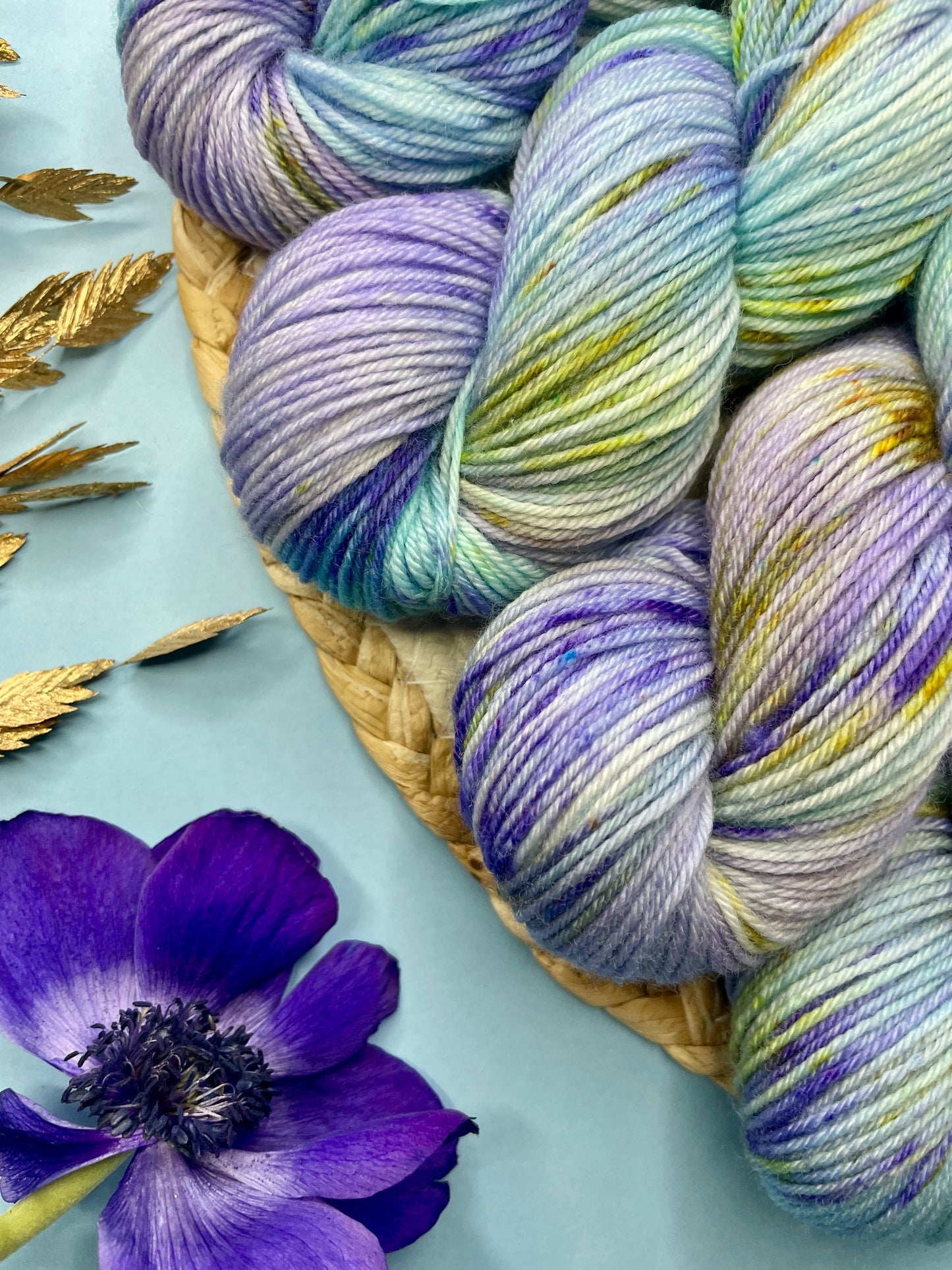 Merino's socks Hortensia bleu