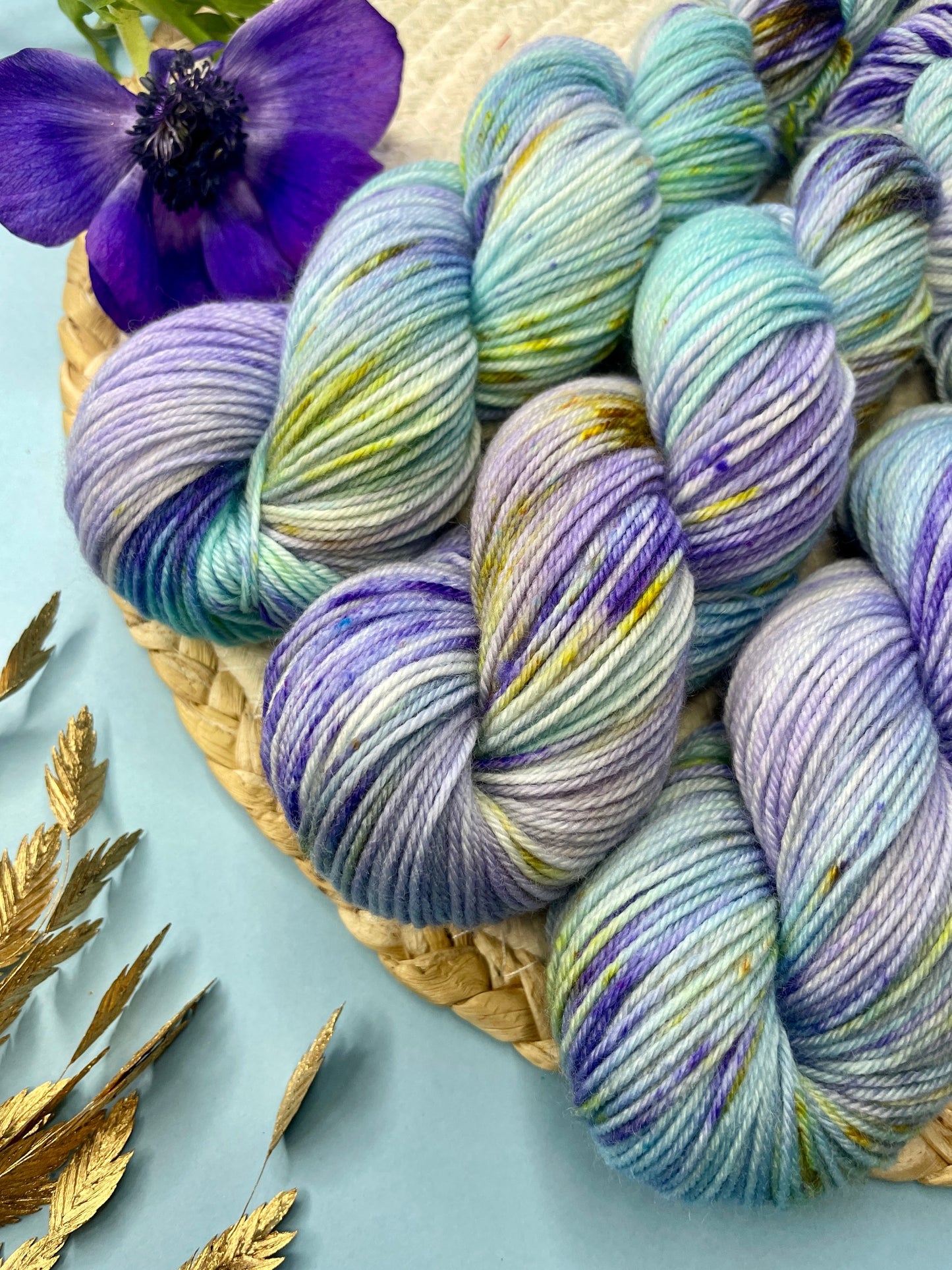 Merino's socks Hortensia bleu