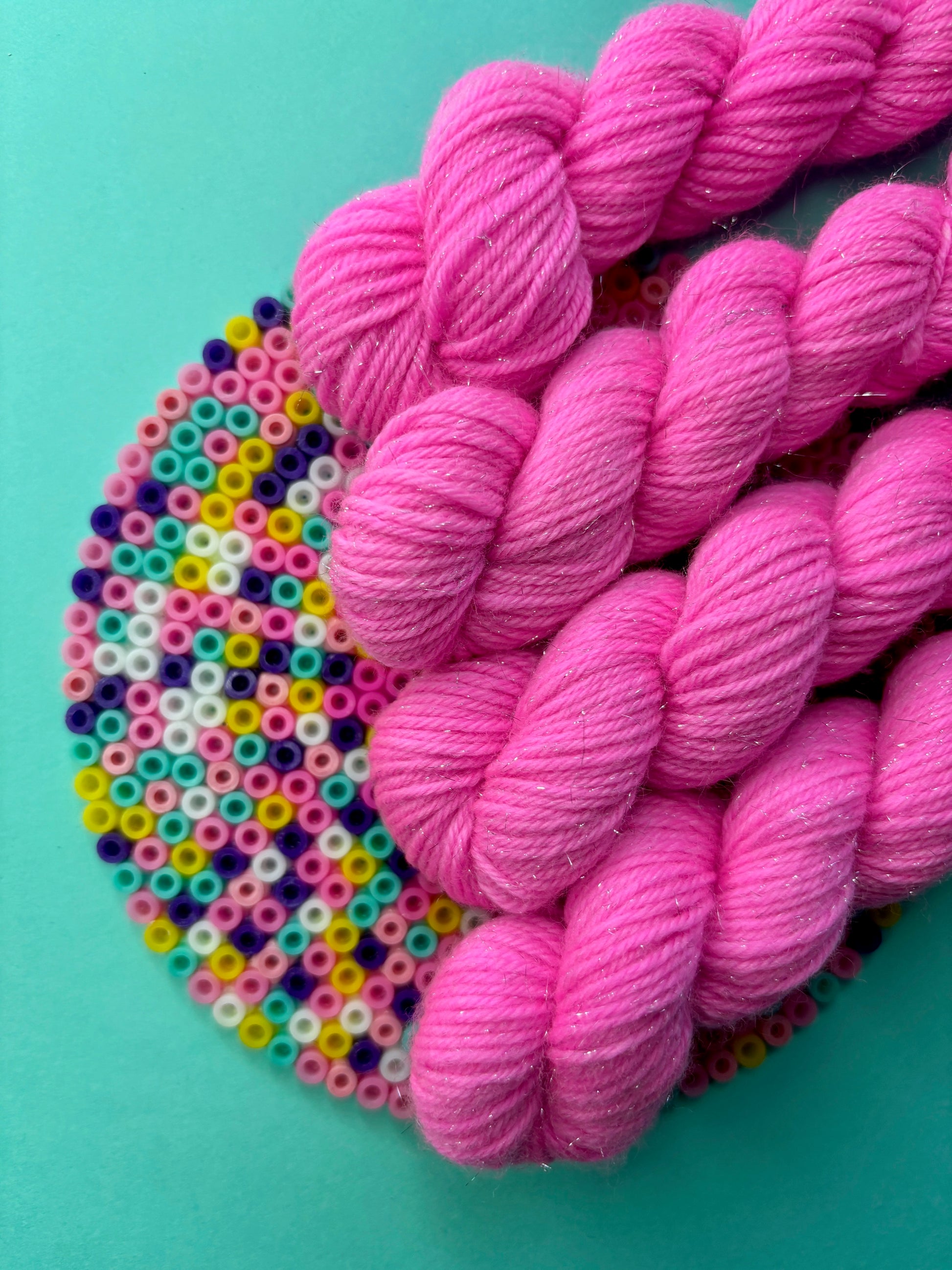 Laine pailletée fingering roe bonbon