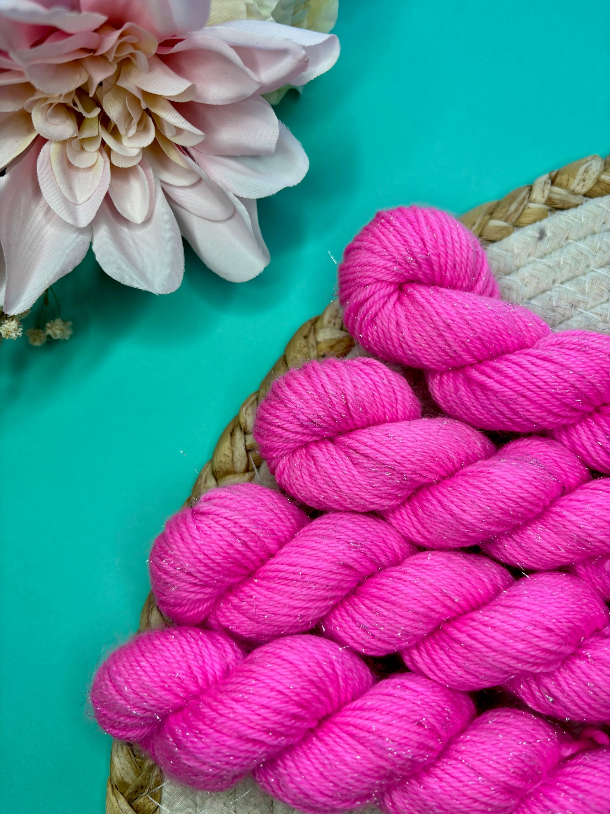 Laine pailletée fingering roe bonbon