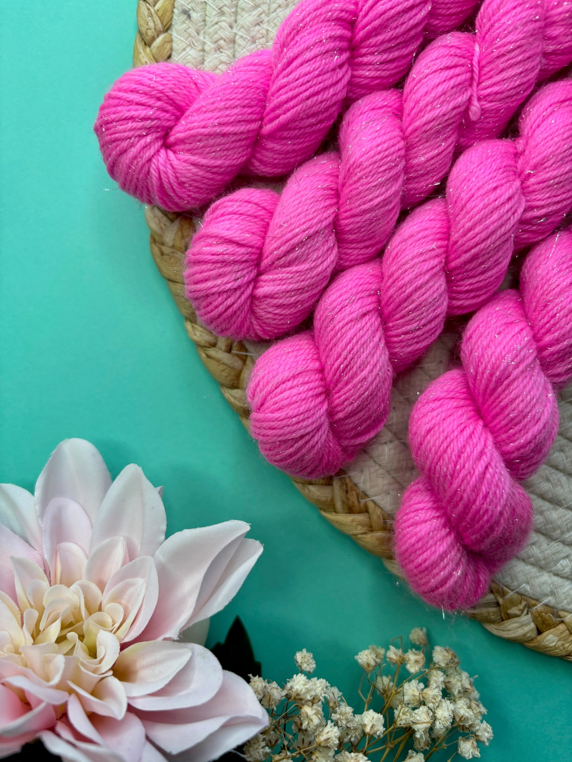 Laine pailletée fingering roe bonbon