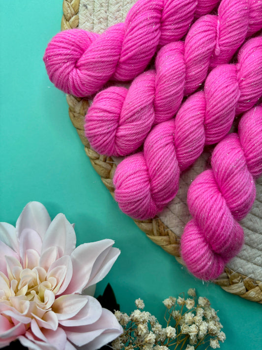 Laine pailletée fingering roe bonbon