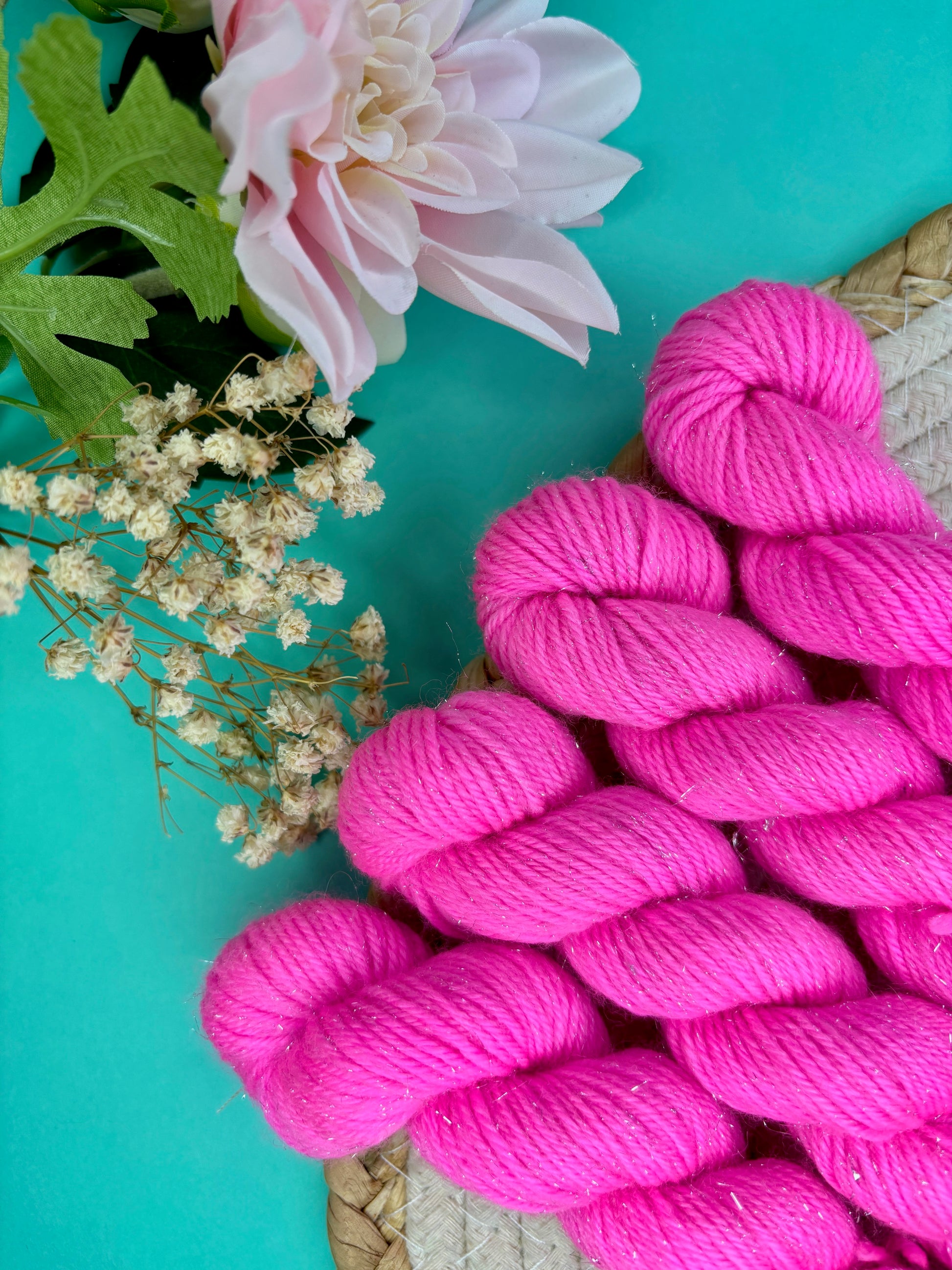 Laine pailletée fingering roe bonbon