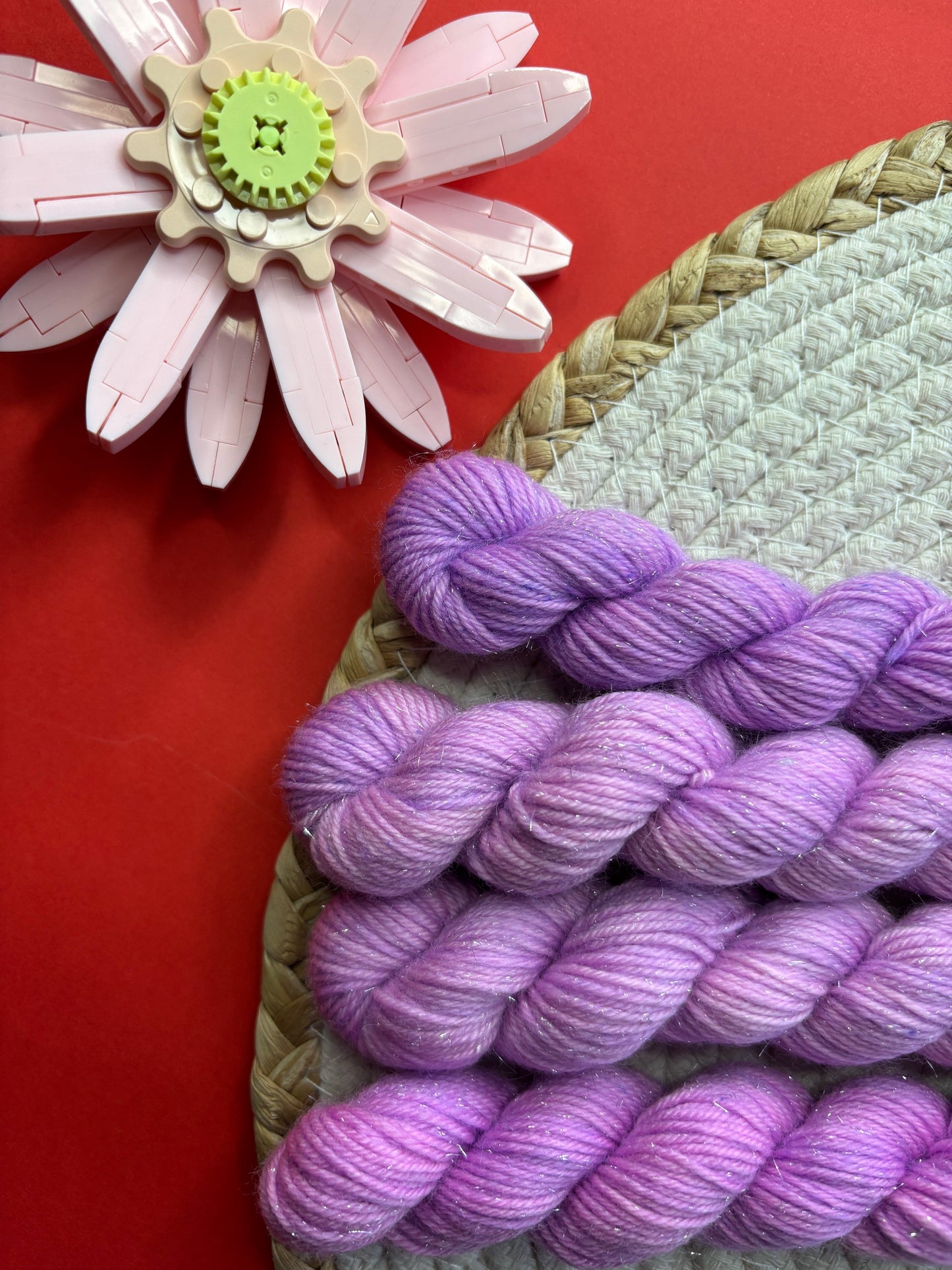 Laine pailletée fingering couleur parme