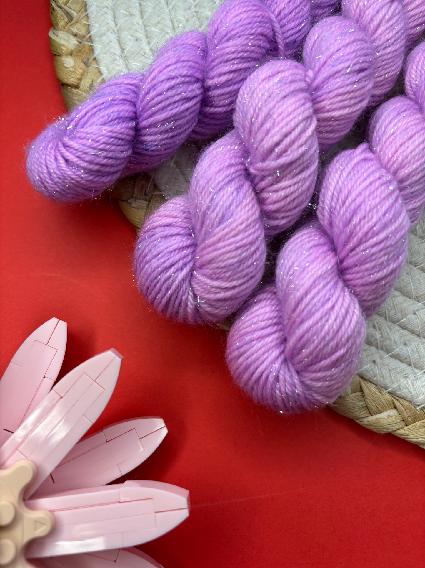 Laine pailletée fingering couleur parme