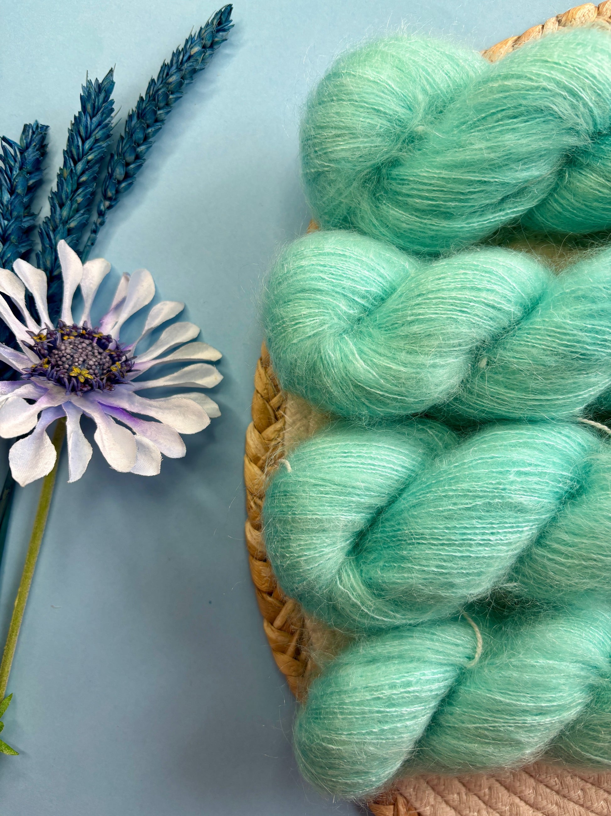 mohair superkid vert d'eau