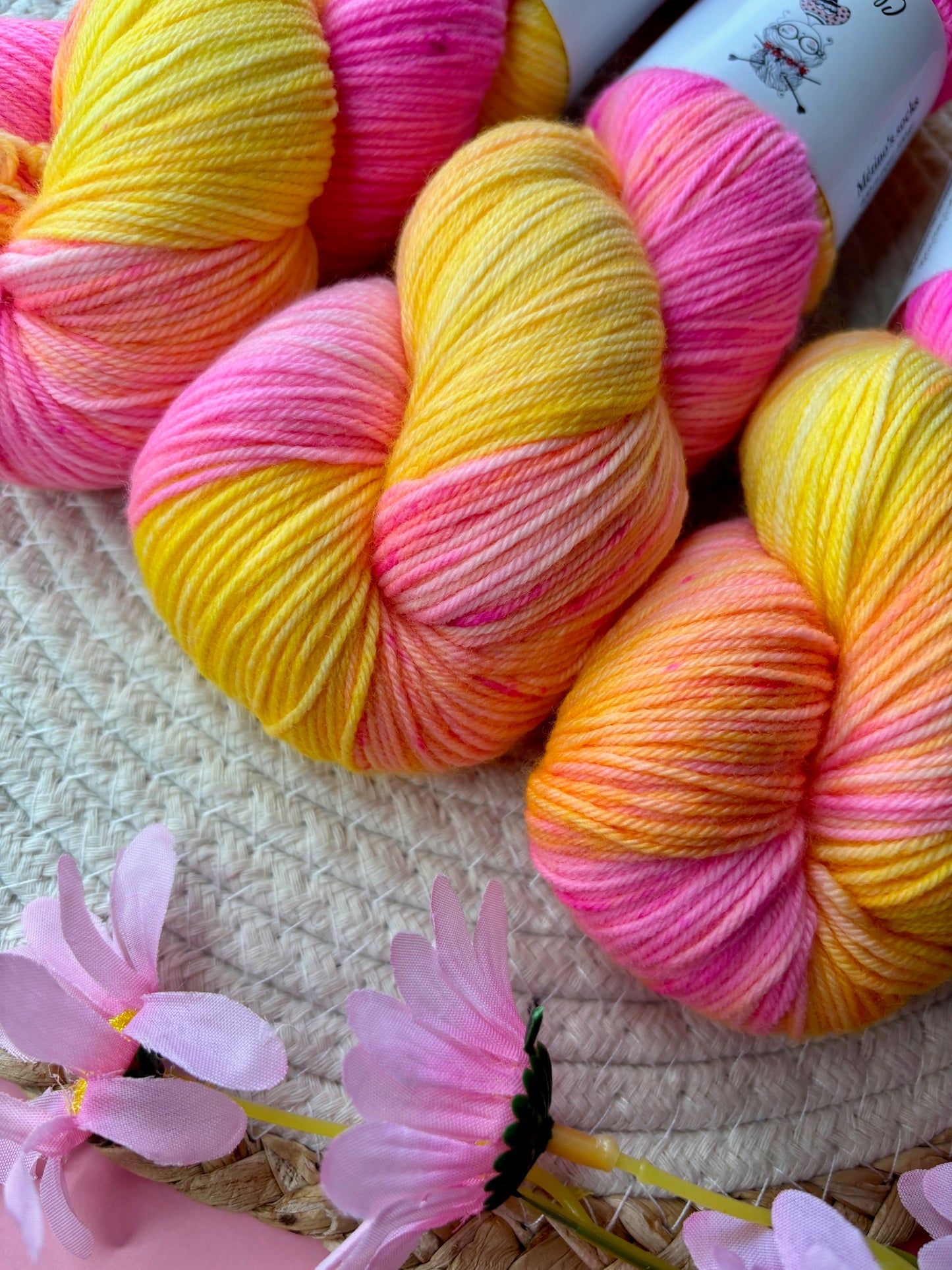 Merino's socks Sorbet citron framboise