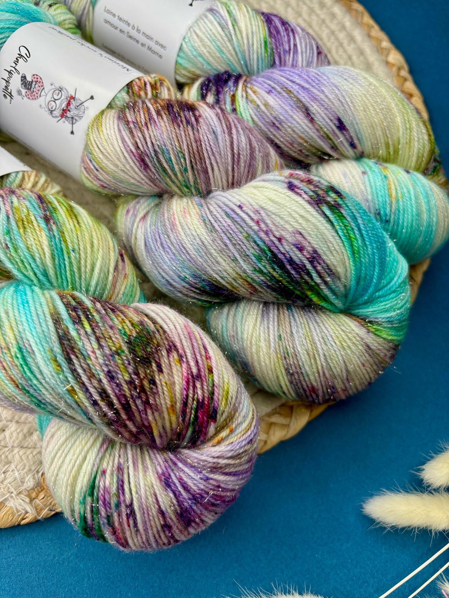 Merino's socks paillettes Fleurs des champs