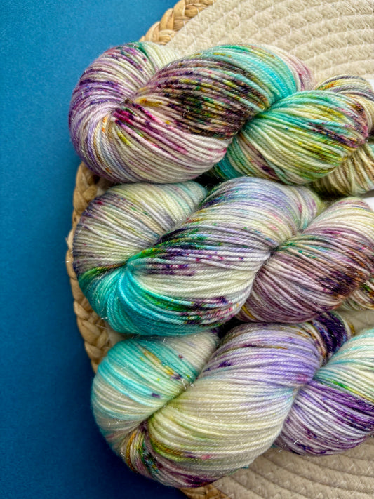 Merino's socks paillettes Fleurs des champs