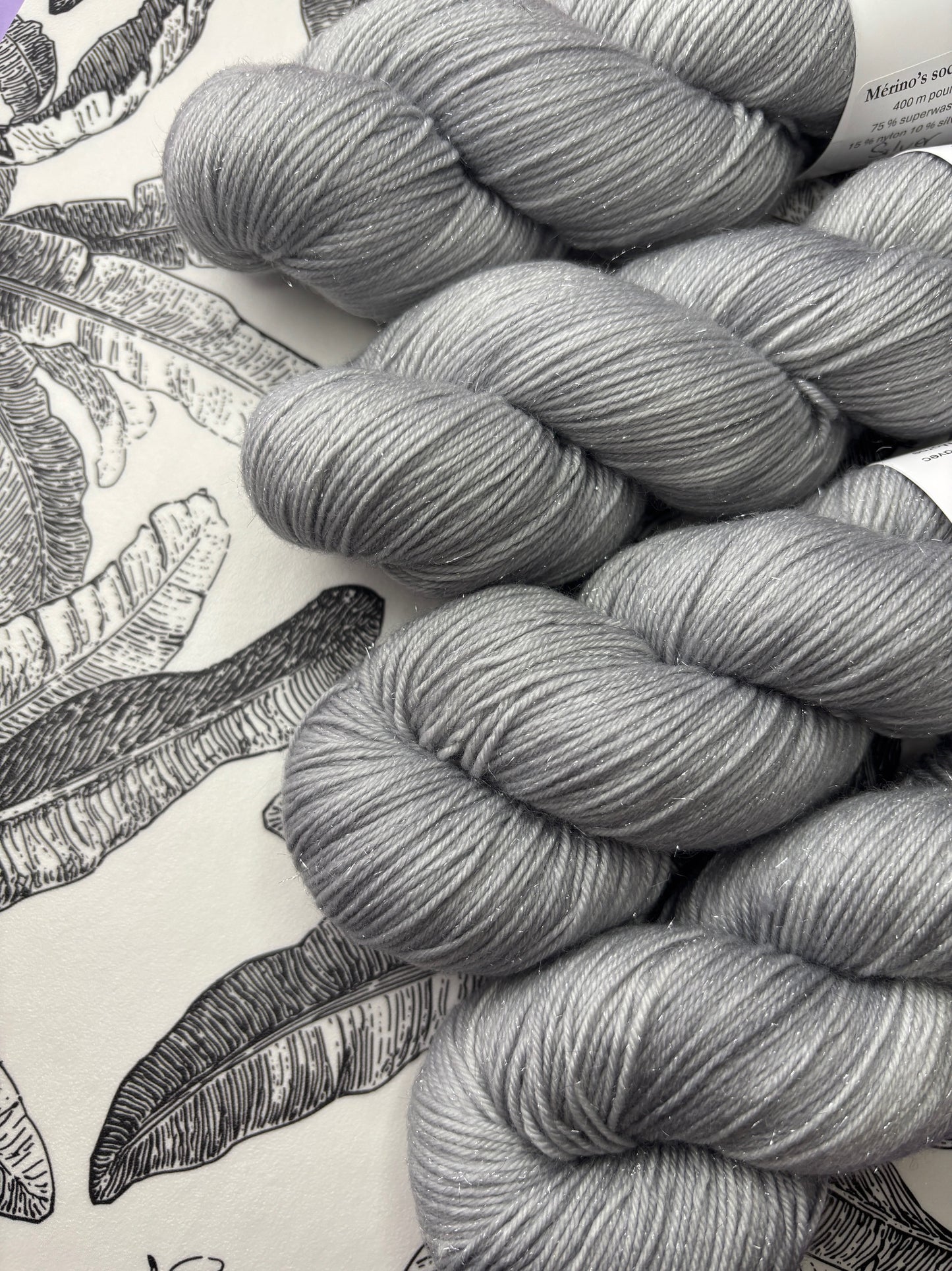 Merino's socks paillettes Silver