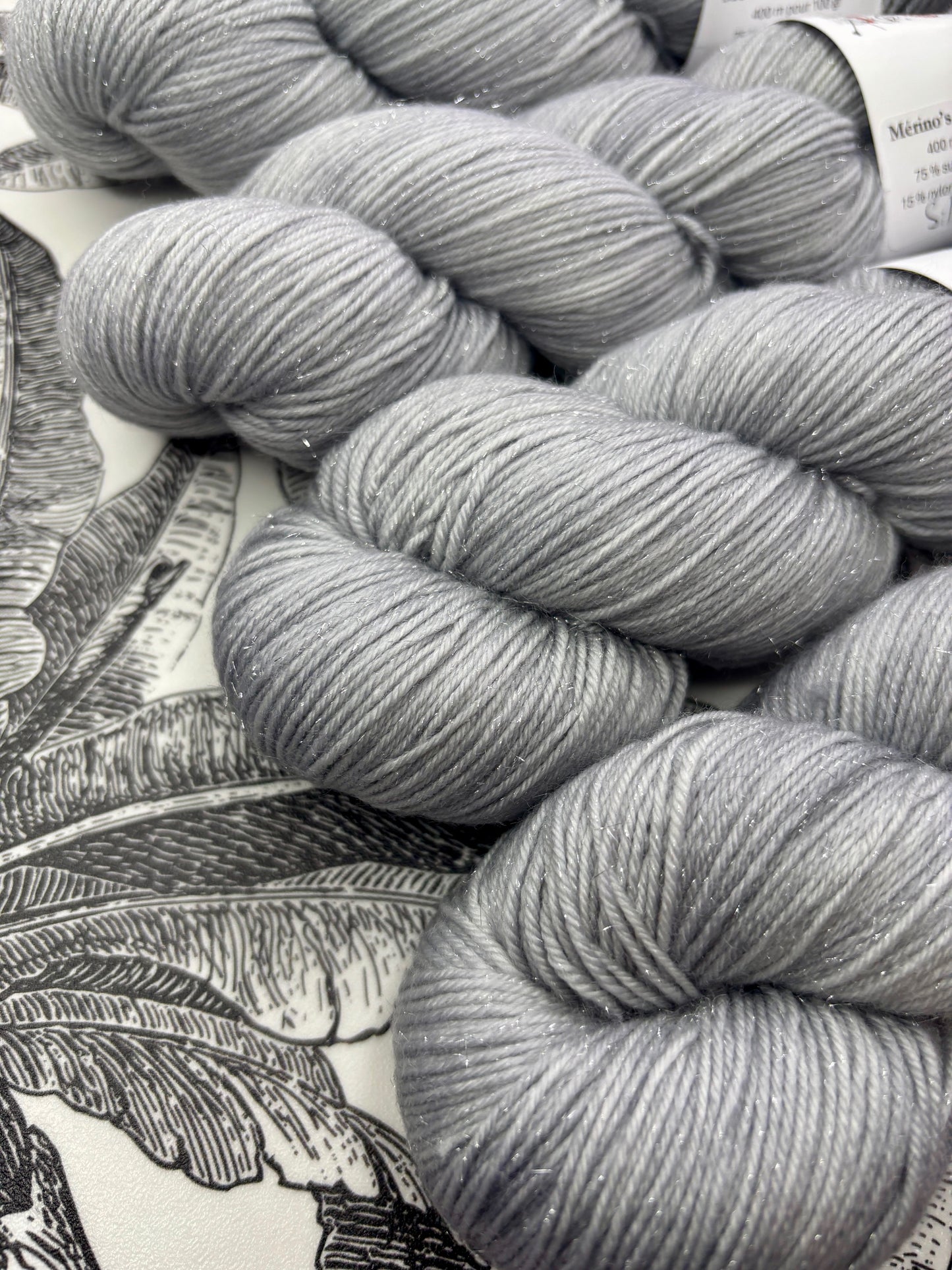 Merino's socks paillettes Silver