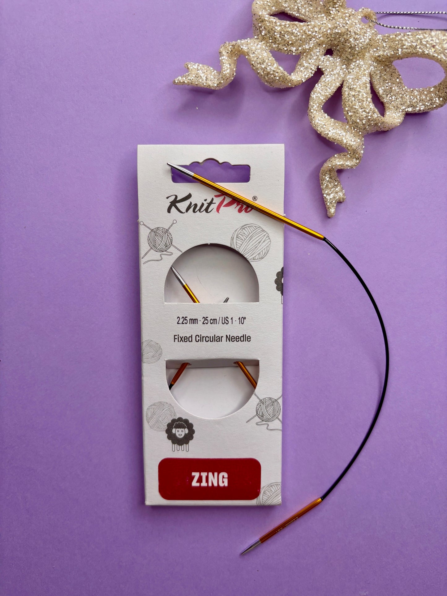 Knitpro - Mini circulaire Zing - Câble 25 cm