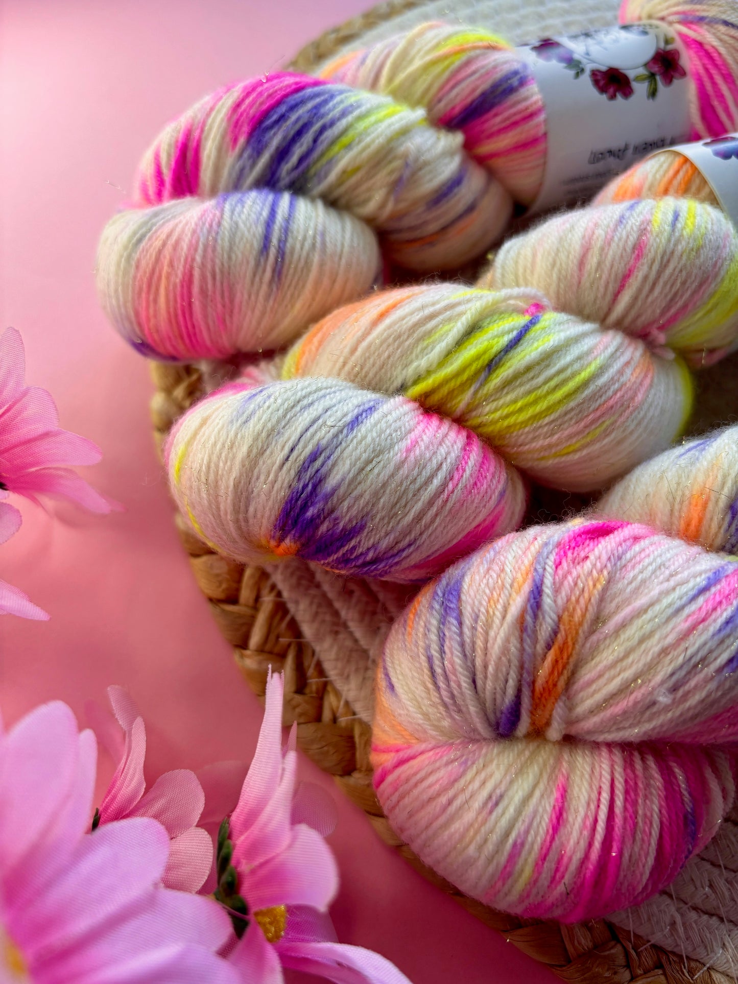 Merino's socks paillettes Flower Power