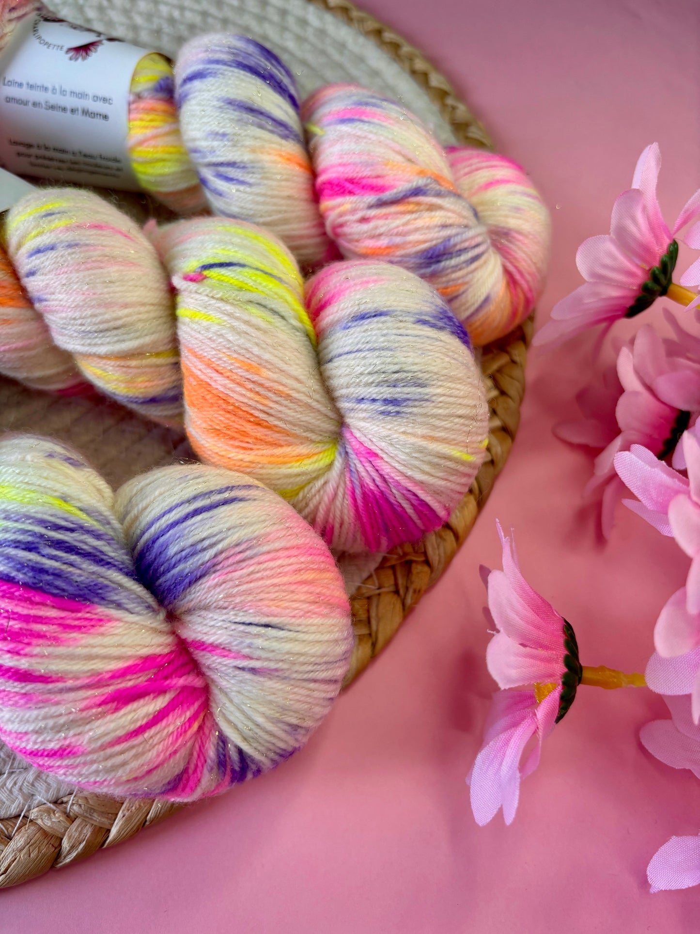 Merino's socks paillettes Flower Power