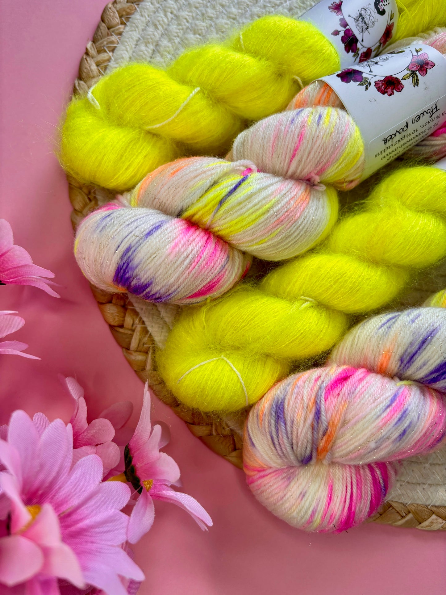 Merino's socks paillettes Flower Power